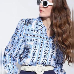 BLUE ABSTRACT PRINT SHIRT